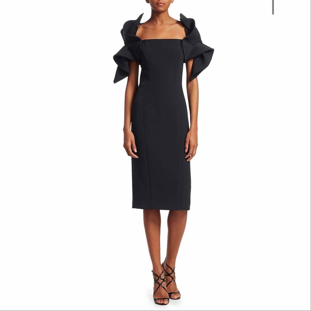 Badgley Mischka Origami Sleeve Dress